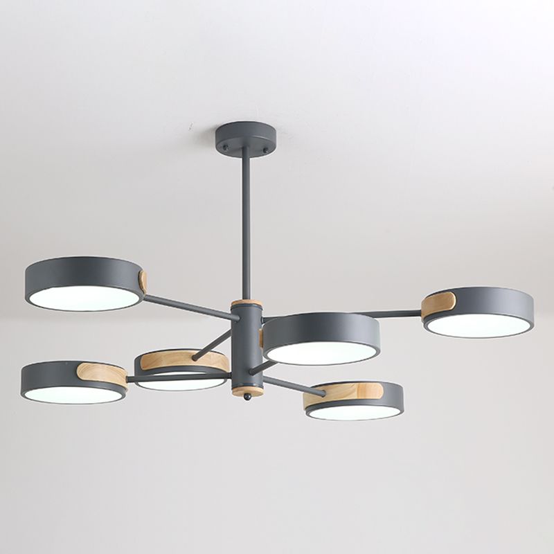 Modern Metal Flush Mount Cylinder Shape Ceiling Light with Acrylic Shade for Living Room