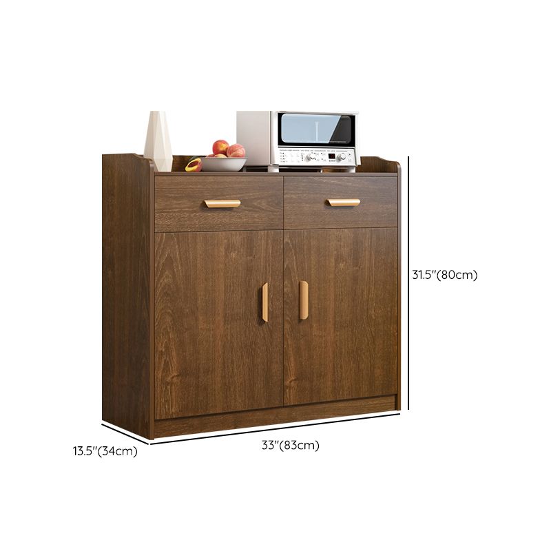 Contemporary Style Buffet Sideboard Wood Sideboard with Cabinets and Drawer