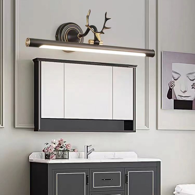 Modern Linear Vanity Fixtures Metal 1 Light Vanity Wall Lights with Antlers