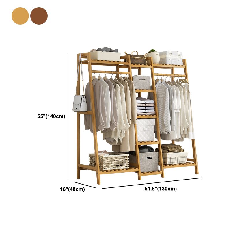 Modern Coat Rack Wooden Storage Shelf Coat Hanger Entryway Kit