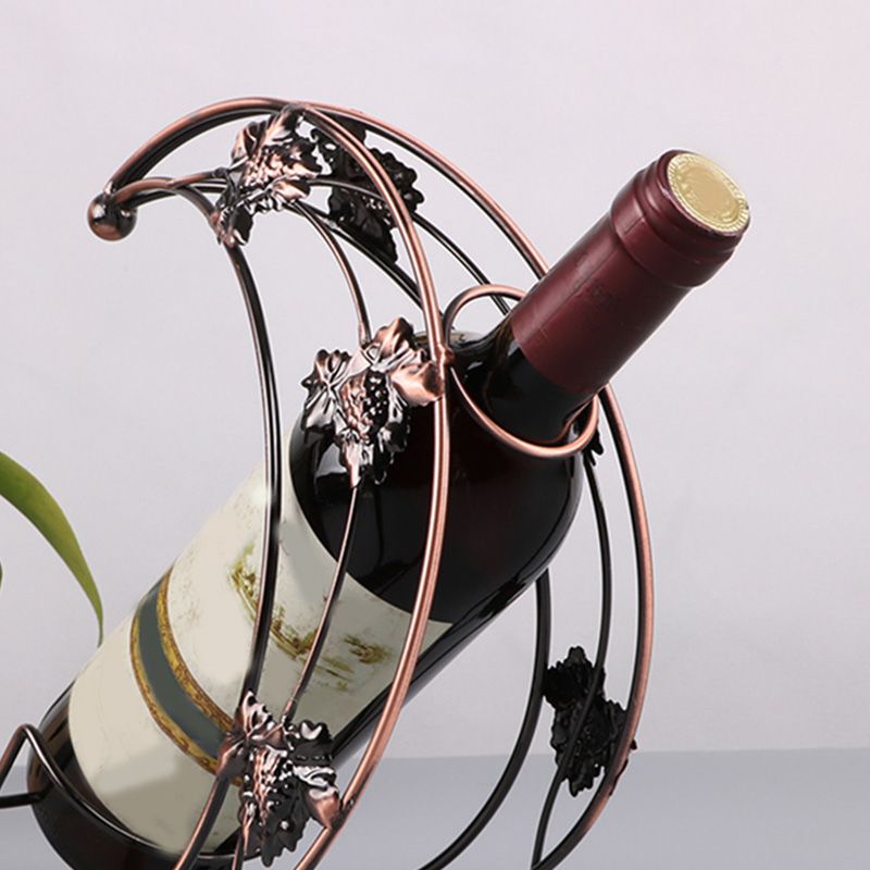 Glam Metal Wine Bottle Rack Countertop Bottle Holder for Living Room