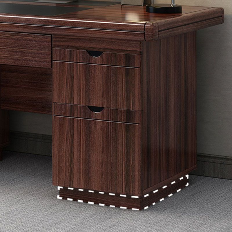 Rectangular Shaped Office Writing Desk Wood in Brown for Office