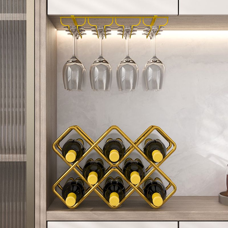 Modern Wine Bottle & Glass Rack Metal Wine Holder for Kitchen