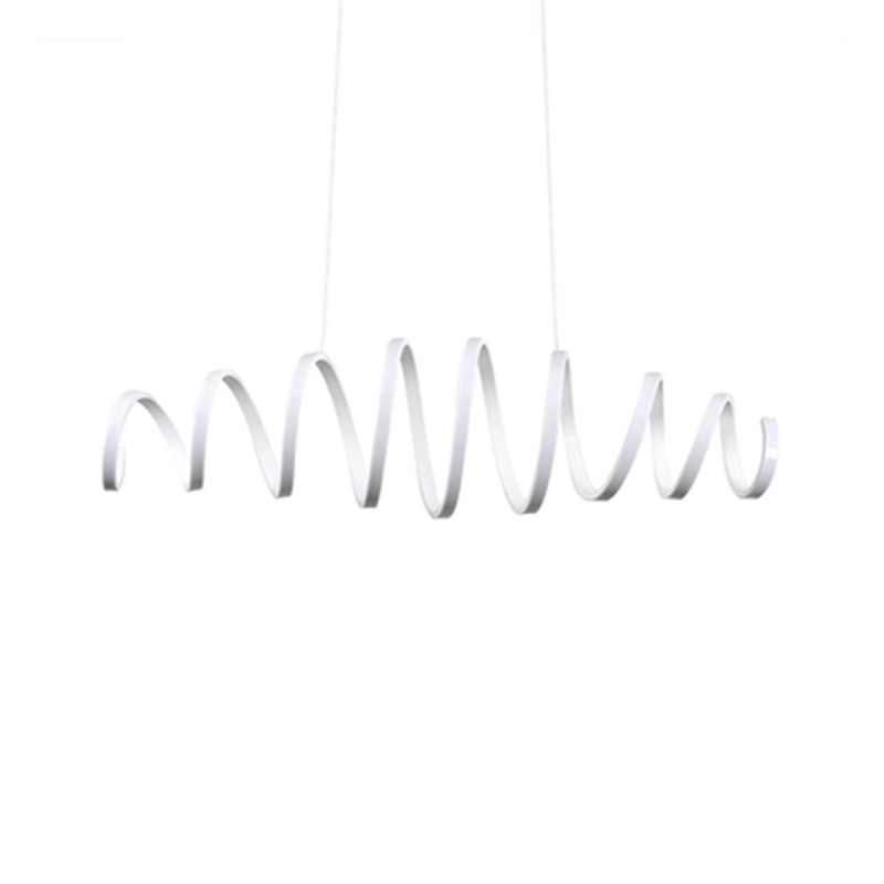 Spiral Chandelier Pendant Light Contemporain Acrylic Dining Salle LED Hanging Light en blanc