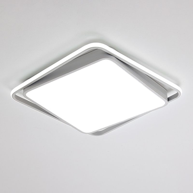 Single Modern White Flush Mount Lighting LED Ceiling Light for Living Room