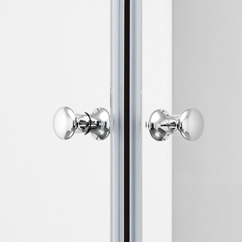 Silver Tempered Glass Folding Hinge Frameless Shower Bath Door