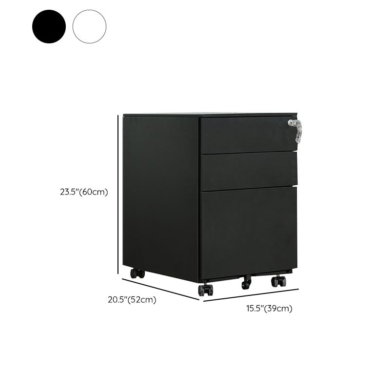 Modern File Cabinets Metal Frame File Pedestal with Key Lock for Office