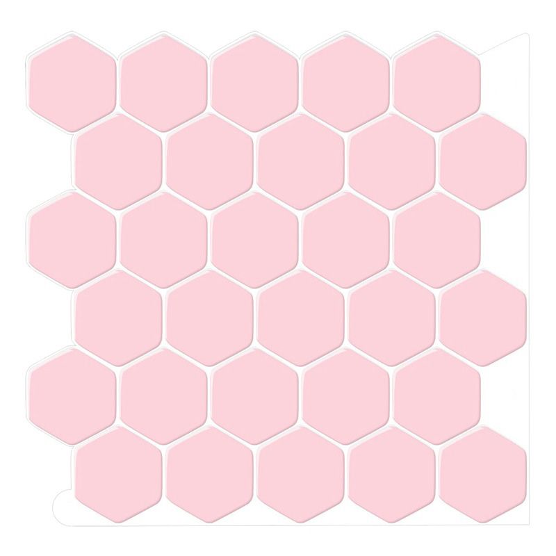 Peel and Stick Tiles Solid Color Hexagonal Scratch Resistant Peel and Stick Tiles