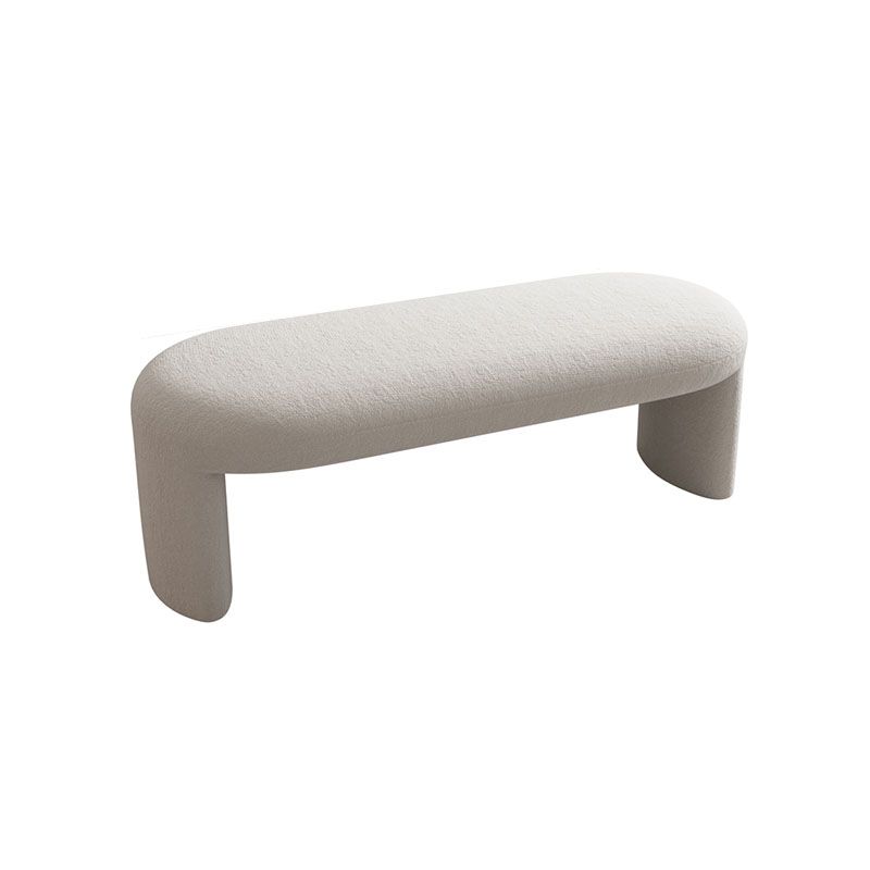 Contemporary Upholstered Bench Oval 17.5" Height Bedroom Bench with Legs