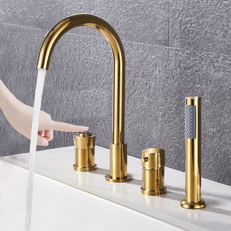 Modern Style Roman Tub Faucet Deck-Mount Copper Roman Tub Faucet