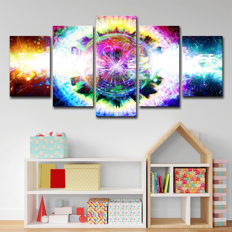 Fictional Gear Canvas Print Yellow Multi-Piece Wall Art Decor for Children Bedroom