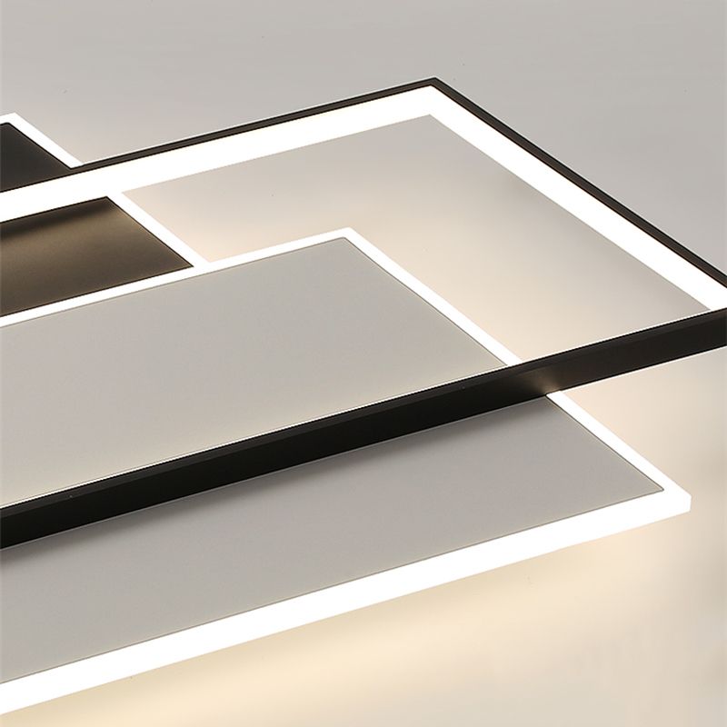 Square Metal and Acrylic Flush Mount 3 - Light LED Modern Ceiling Lighting