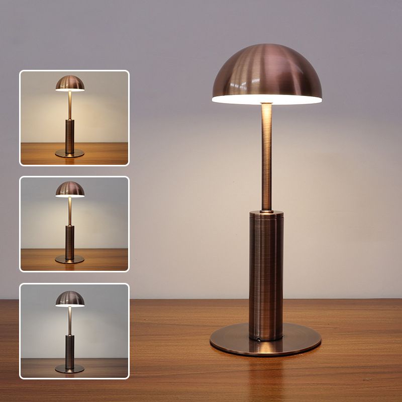 Dome Table Lamp Mid Century Metal 1 Light Night Table Lamps for Bedroom