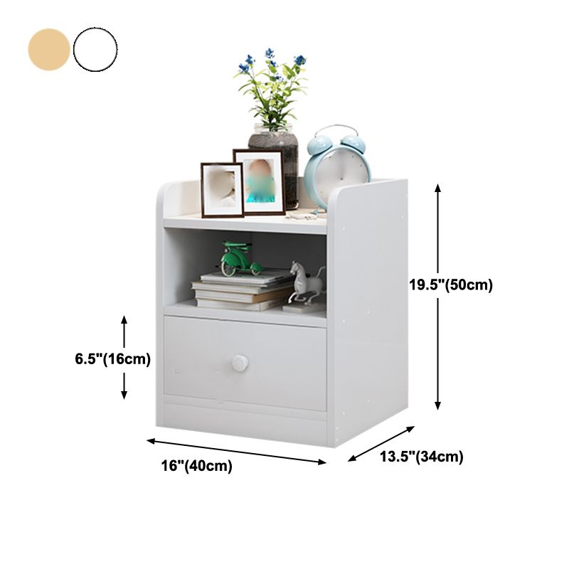 Modern Plates Bed Nightstand 20'' Tall Drawer Storage Night Table