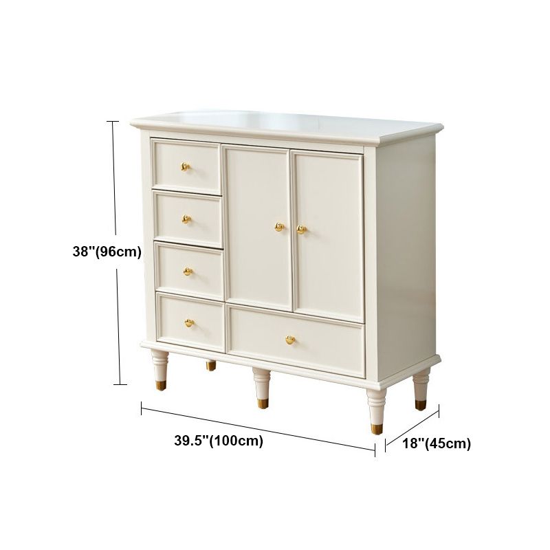 Modern Engineered Wood Buffet Sideboard 2-Door Dining Room Buffet Server in White