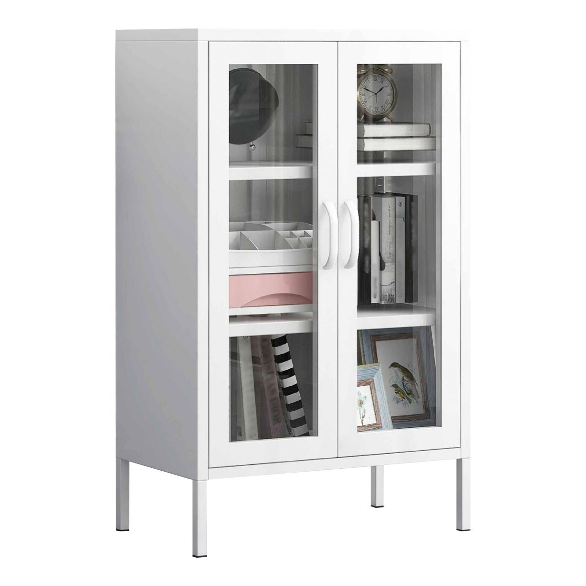 Steel Living Room Sideboard Cabinet Modern Server Cabinet with Storage