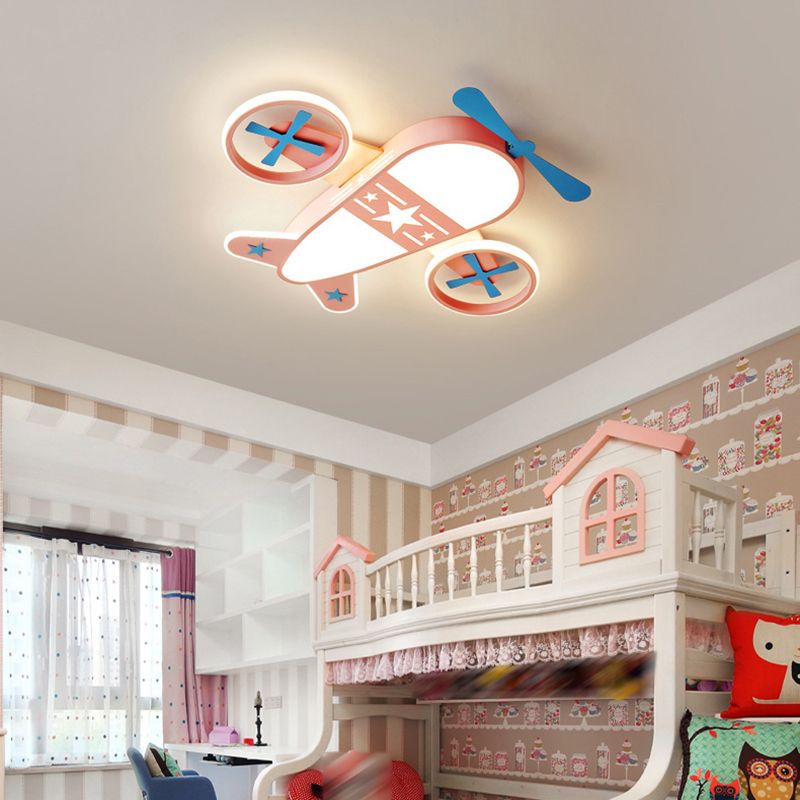 Modern Cartoon Style Iron Ceiling Light Plane Shape LED Ceiling Lamp for Children Room