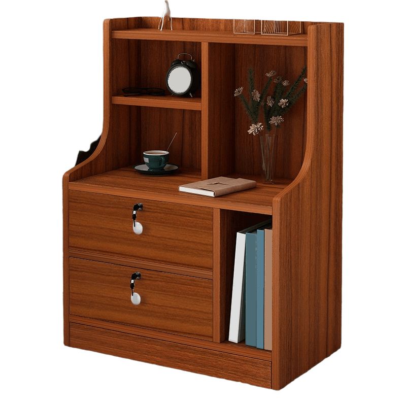 Open Storage Modern Night Table Drawer Storage Shelf Included Imitation Wood