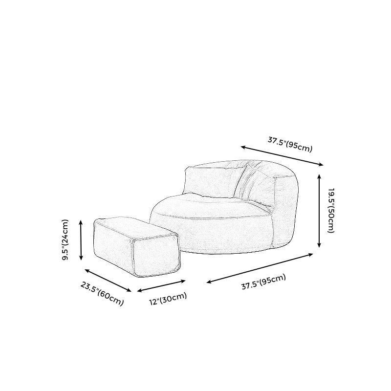 37.40" L x 37.40" W x 19.68" H Velvet Accent Room Chair for Living Room