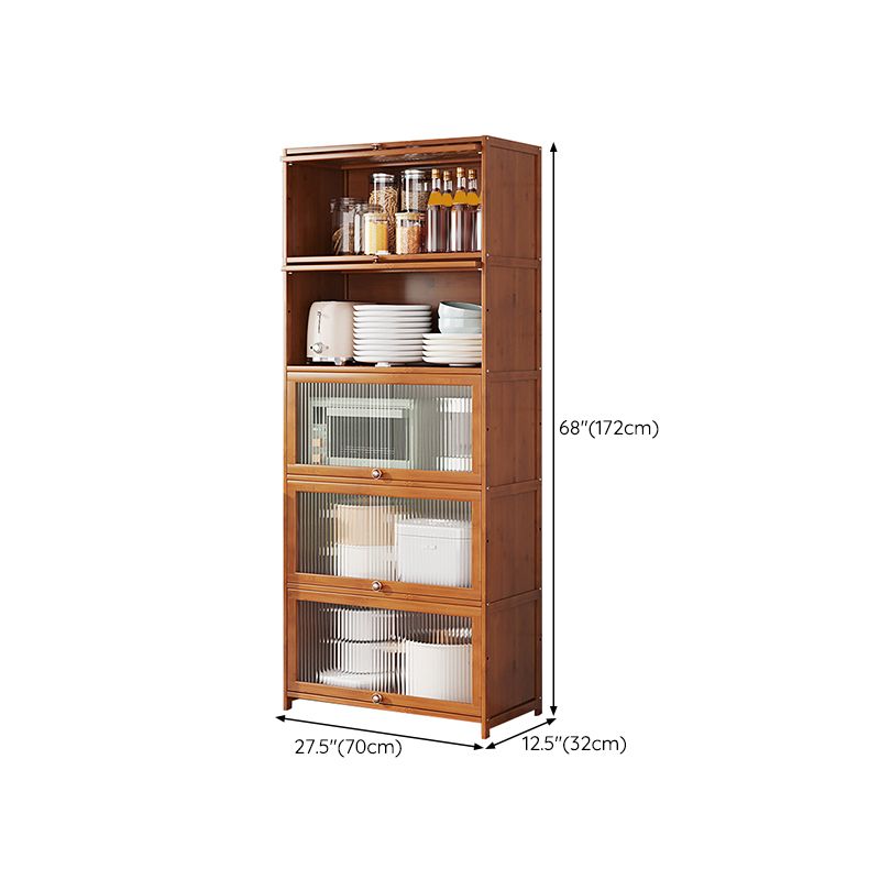 Brown Bamboo Kitchen Server Glam Dining Server for Living Room