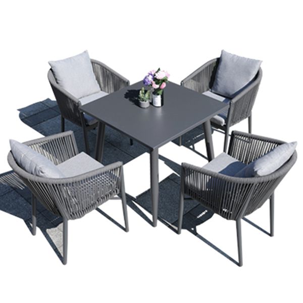 Contemporary Aluminum Frame Patio Table Water and UV Resistant Patio Table