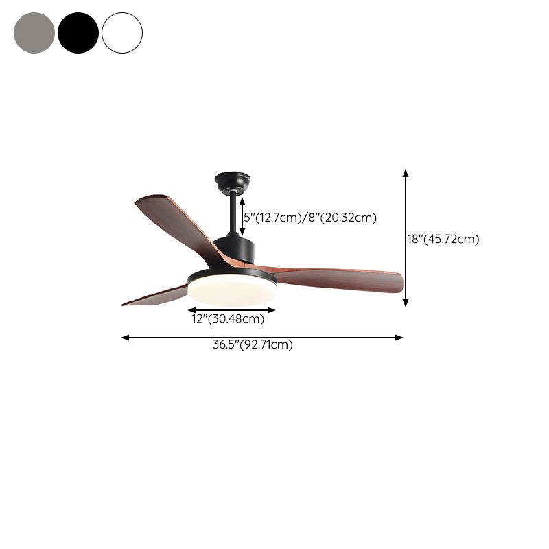 Modern Ceiling Fan Light Fixture Wooden LED Ceiling Lamp for Bedroom