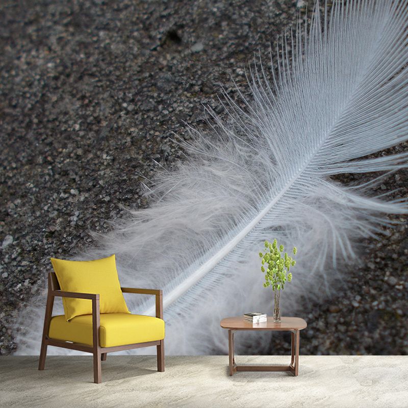 Resistant Feather Wall Mural Living Room Photography Modern Wall Mural