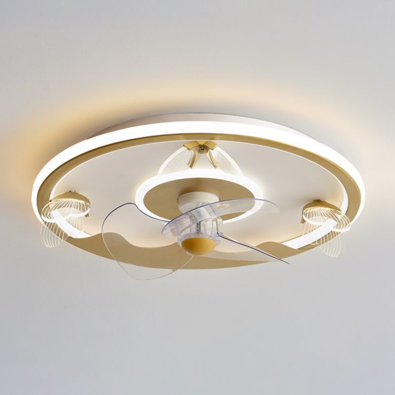 Butterfly Ceiling Fan Light LED Ceiling Mount Lamp with Acrylic Shade for Bedroom