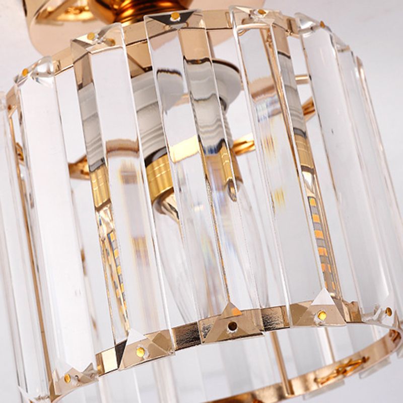 Simplicity Ceiling Lamp Modern Crystal Flush Mount Light Fixture for Bedroom