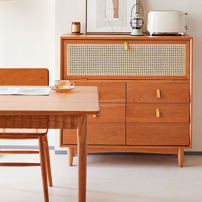 Nordic Style Cherry Wood Storage Sideboard Cabinet with Drawers