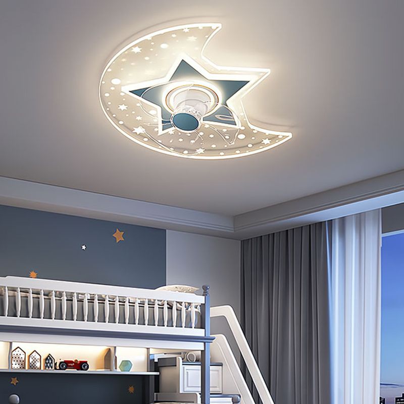 Multi Light Ceiling Fan Light Modern Style Metal Ceiling Fan Lighting for Living Room