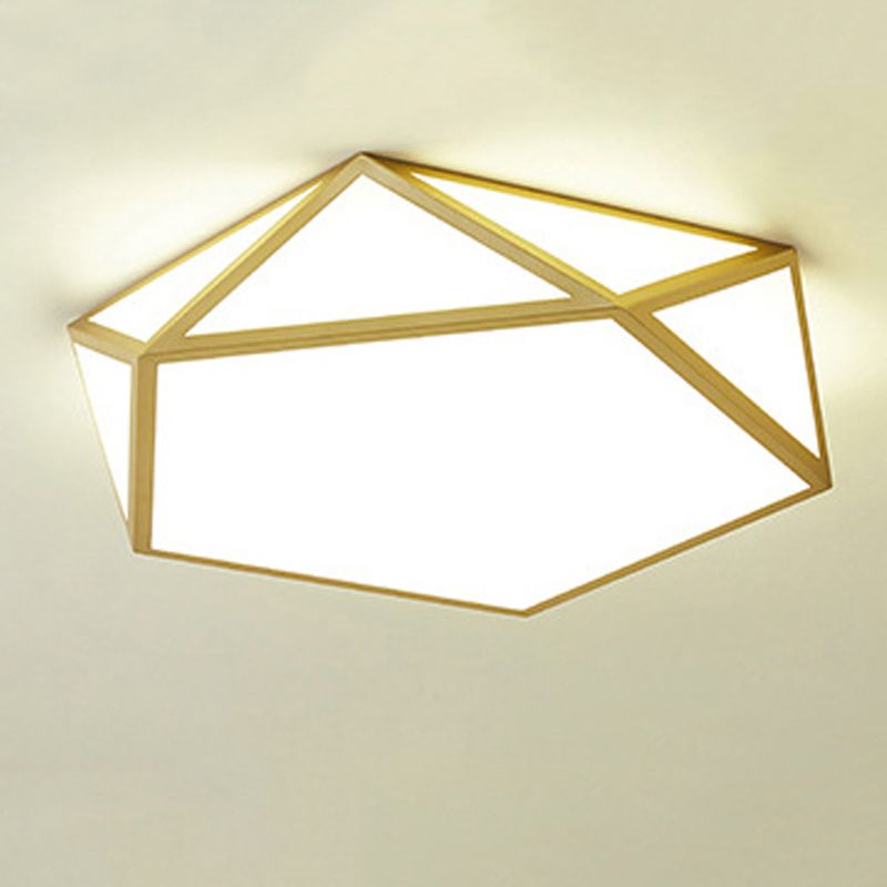 Modern Polygon Flush Light Fixture Metal 1 Light Flush Mount Lighting for Living Room