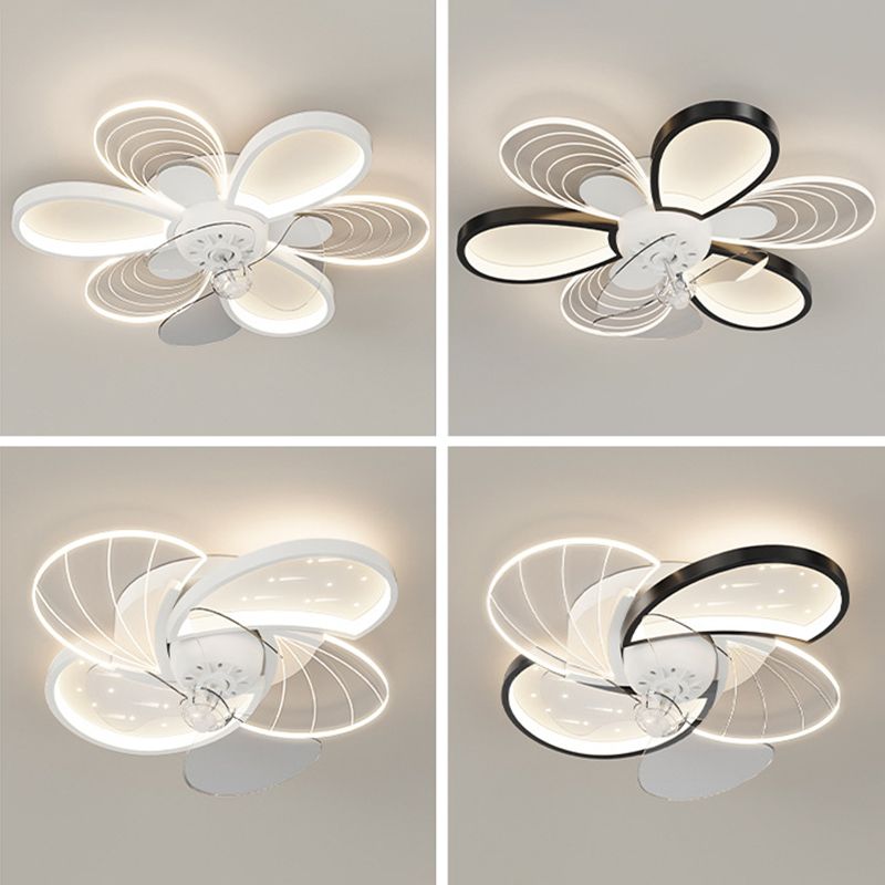 Metal Geometric Shape Ceiling Fan Modern Style Multi-Lights Ceiling Fans Fixtures