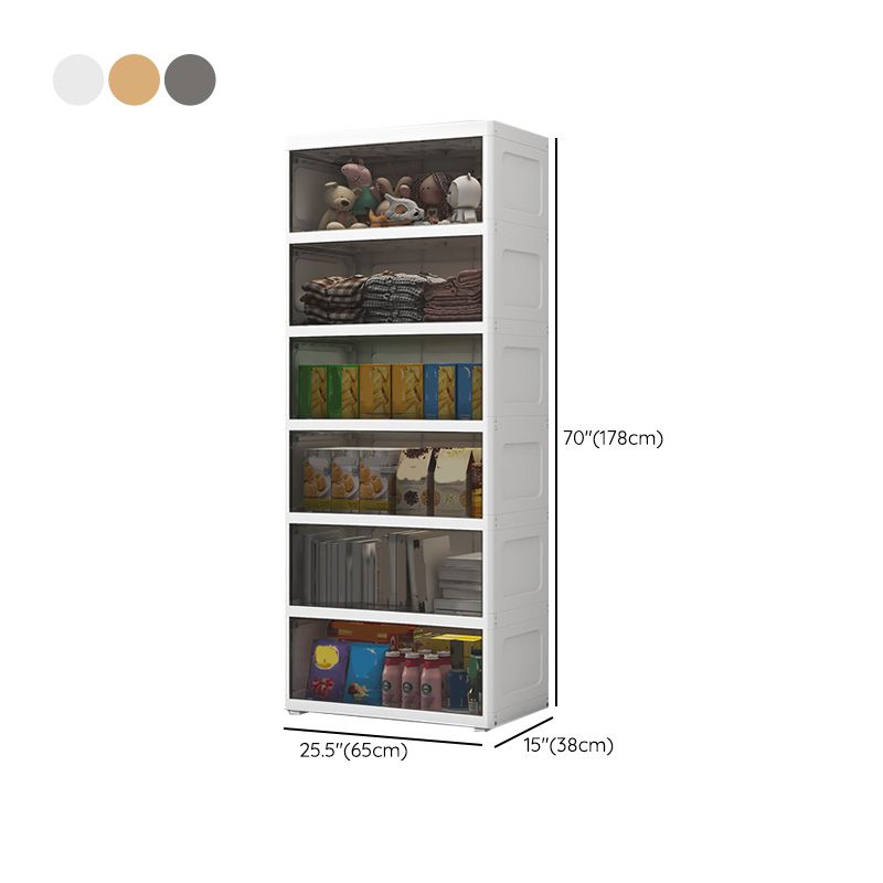 Modern Style Kids Closet Plastic Door Included Kid's Wardrobe for Home