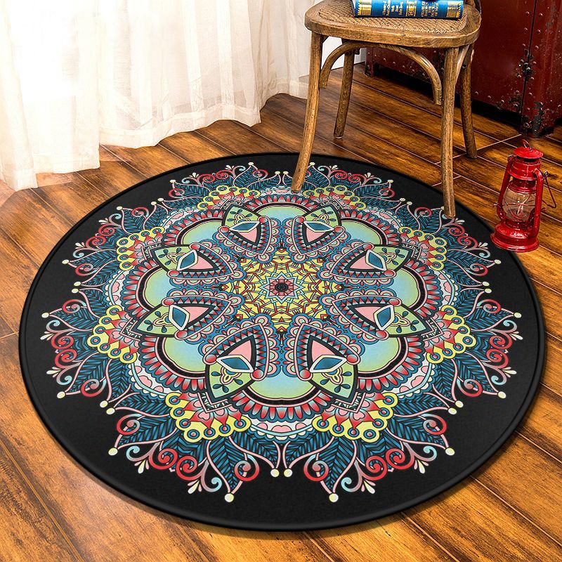 Alfombra de estilo marroquí retro multicolor mandala alfombra resistente a la alfombra resistente a la alfombra alfombra lavable sin deslizamiento para puerta para puerta