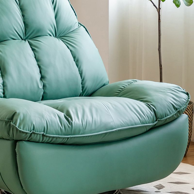 Contemporary Recliner Chair Swivel Rocker Solid Color Tufted Back Indoor