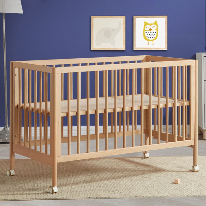 Convertible Baby Crib Solid Wood Nursery Bed with Adjustable Height