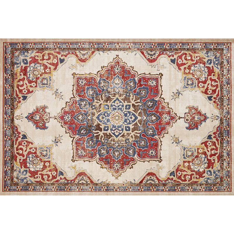 Retro Multicolor Moroccan Rug Polyster Geo Pattern Indoor Rug Anti-Slip Backing Pet Friendly Area Carpet for Bedroom