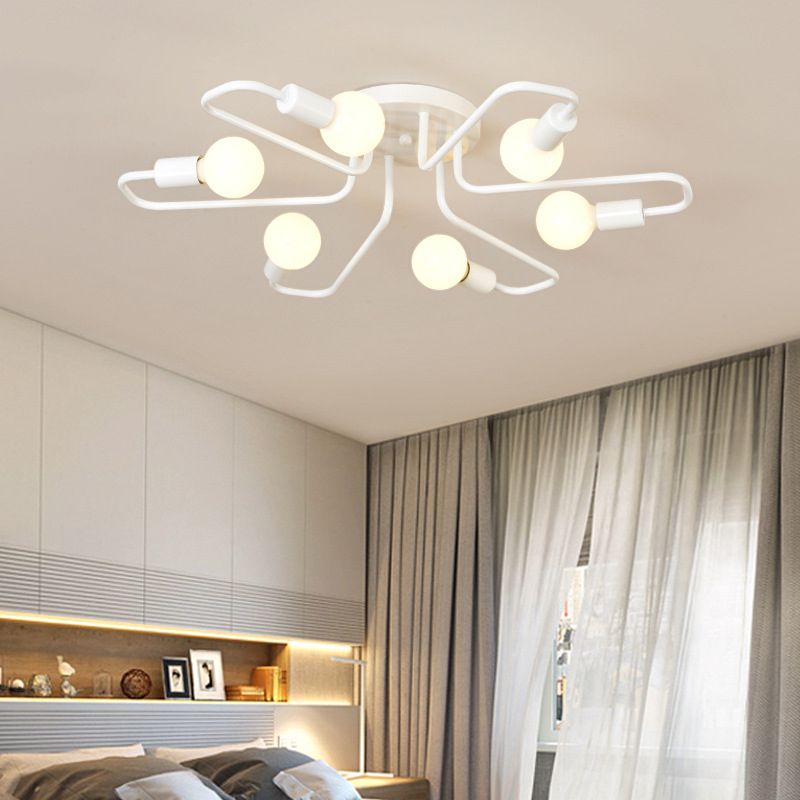 6/8-Light Modern Golden/Black/White Flush Mount Lighting LED Ceiling Light