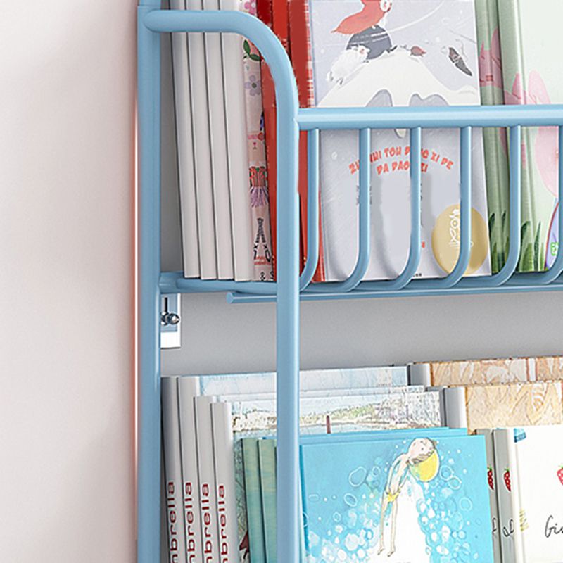 Contemporary Metal Book Shelf Wall Mounted Standard Bookcase in Multiple Colors