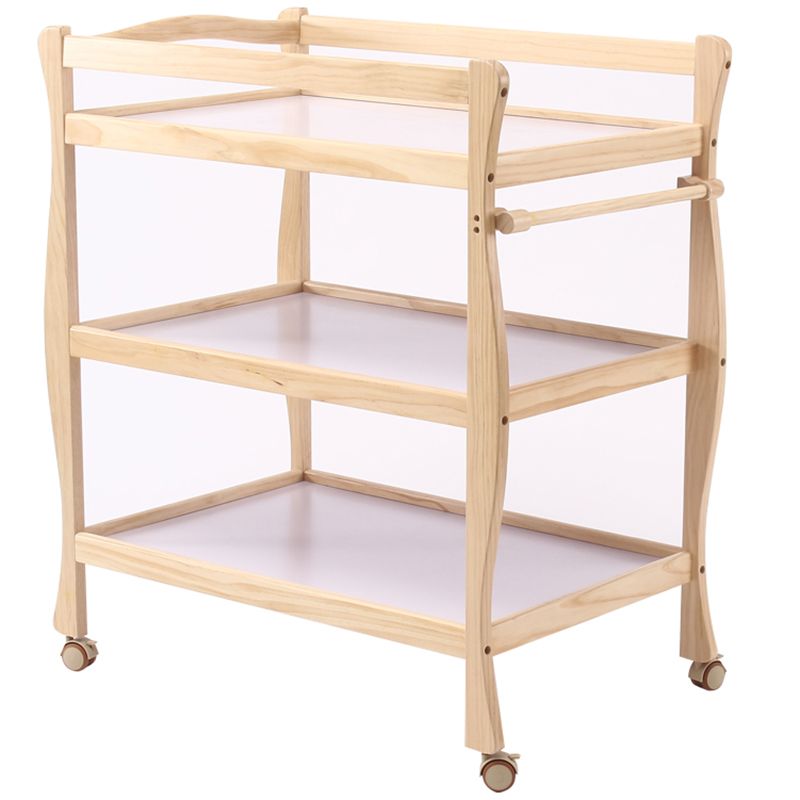 Wooden Baby Changing Table Safety Rails Changing Table with Storage