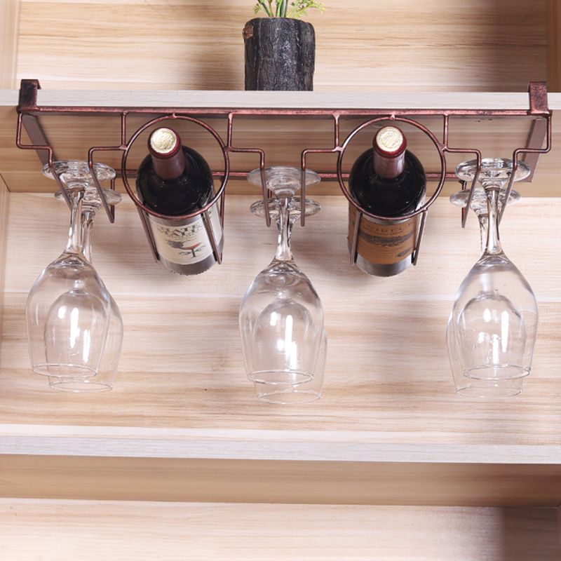 Industrial Hanging Wine Holder Metal Wine Glass Stemware Rack Holder