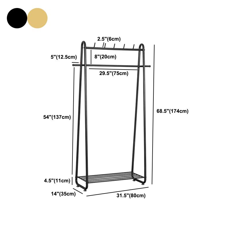 Industrial Hall Stand Metal Hooks Shelving Included Free Standing Coat Rack