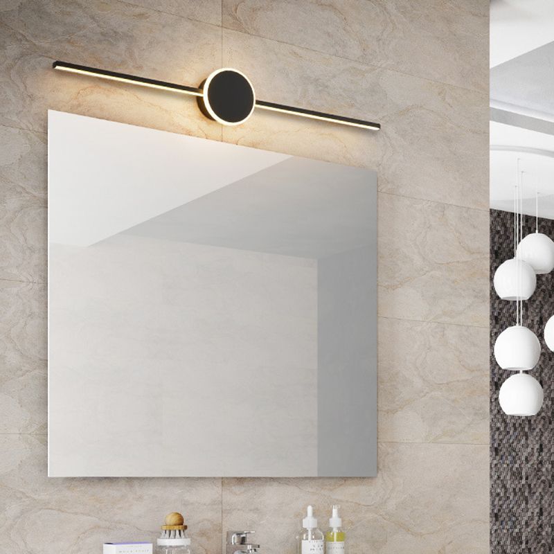 Linear Vanity Wall Light Fixtures Modern Minimalist Style Metal Single Vanity Light