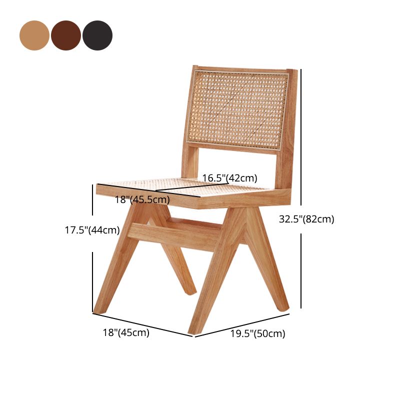 Nordic Style Wood Side Dining Chairs Open Back Dining Side Chair