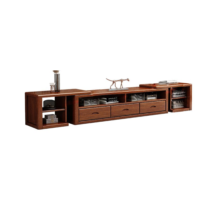 Traditional Style TV Stand Brown TV Console with Drawers for Living Room