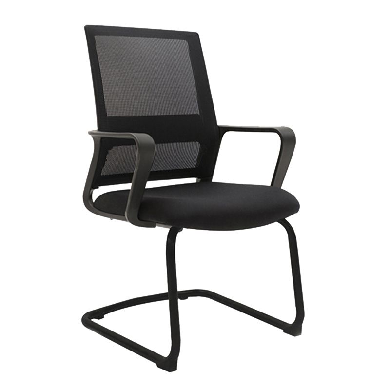 Modern Desk Chair Mesh Computer Chair Mid-Back Chair No Wheels