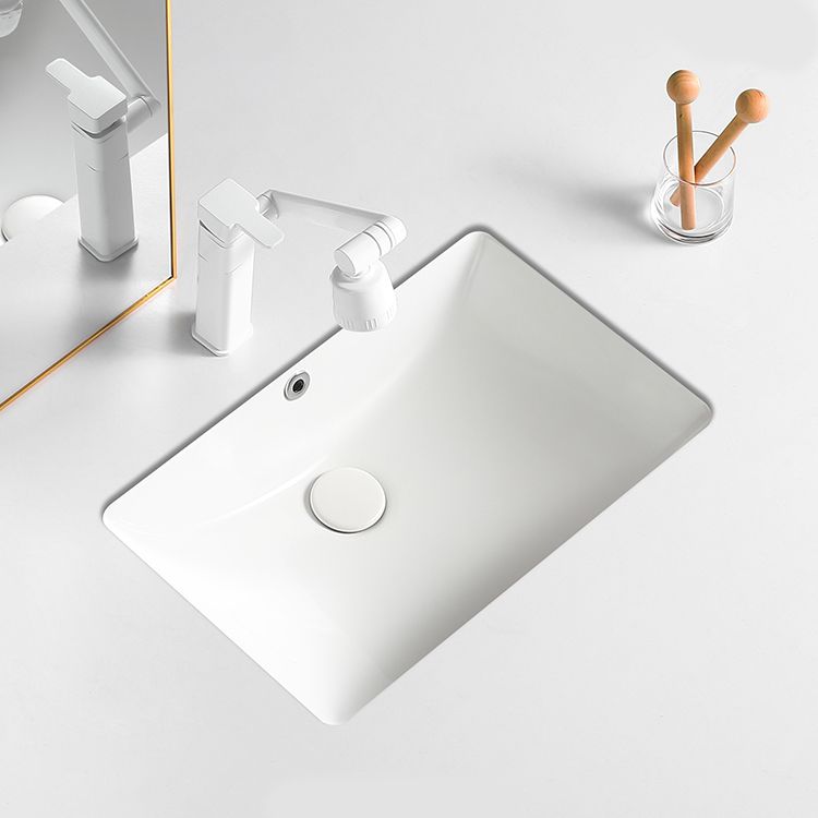 Modern White Undermount Bathroom Sink Porcelain Undermount Bathroom Sink