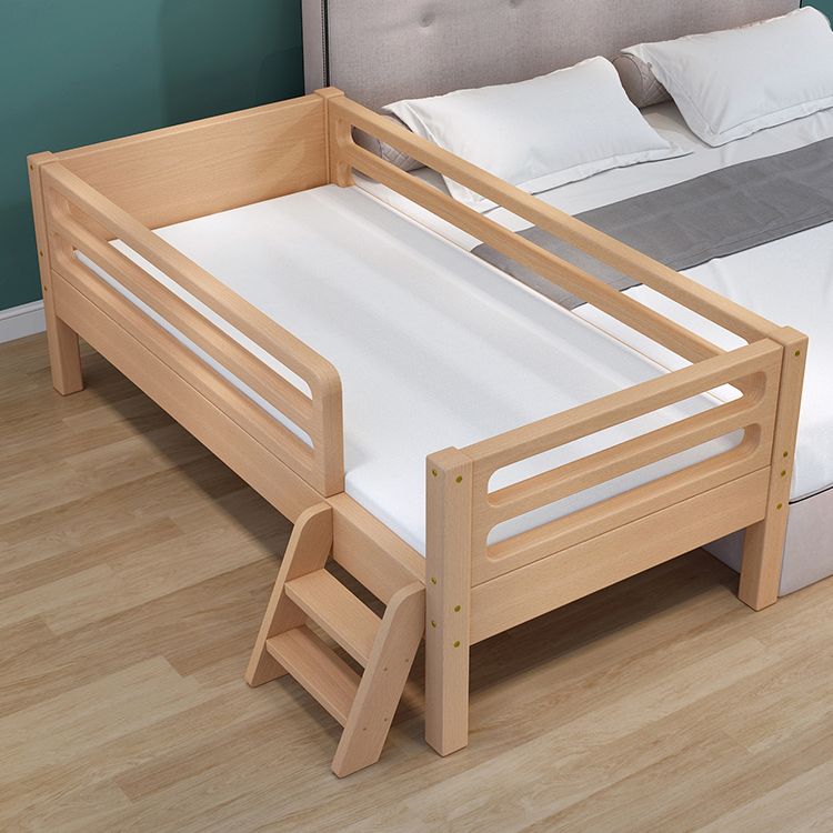 Scandinavian Solid Wood Baby Crib Birch Nursery Bed with Guardrail