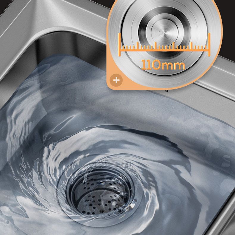 Modern Style Kitchen Sink Stainless Steel Noise-cancelling Design Drop-In Kitchen Sink